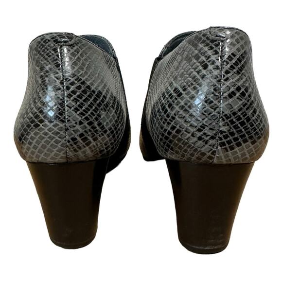 Vionic Orthotic Tanton Leather Snake Print Wedge Slip On Booties Size 9 - Picture 6 of 8